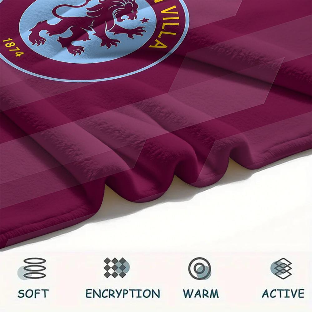 Aston Villa FC Flannel Blanket, High quality Comfortable for All Seasons, Home Decor, Warmth and Comfort