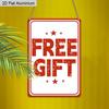 2D Flat, 1pc "FREE GIFT" Aluminium Metal Wall Decor Sign - 8"x12" Vintage Red & White Decor, Retro Star Accent Wall Art, Perfect for Store, Shop