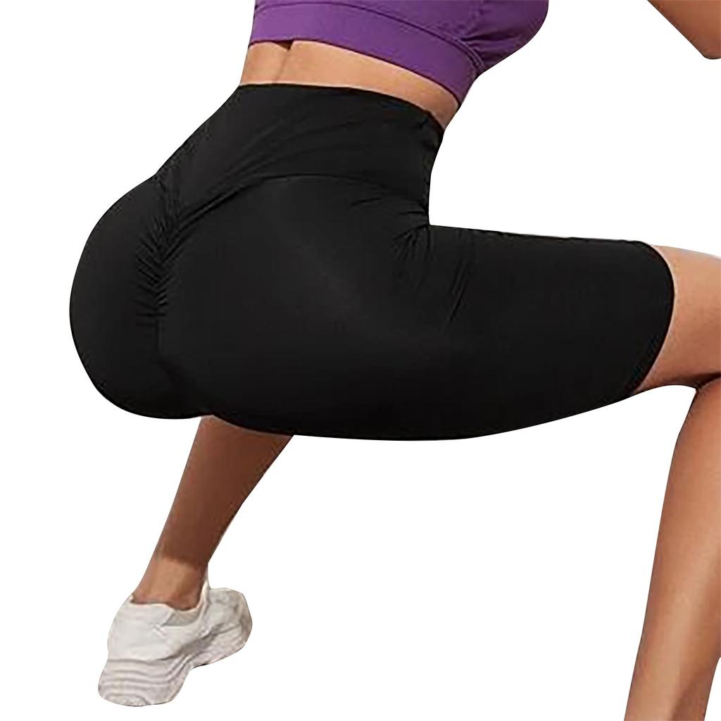 Damen Farbe Hüftlift Fitness Sport Laufen Leggings Yoga Hosen Shorts
