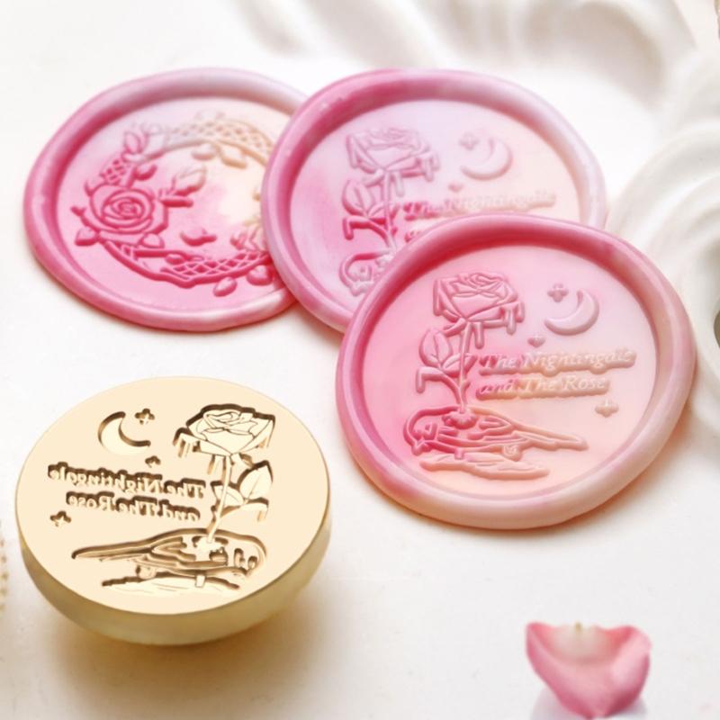 Card Wax Stamp Head Replacement Envelope Sealing Greeting Card Embossed Sealings Wax Stamp Head Brass Sealing Stamp Head