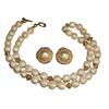 Elegant Baroque Pearl Necklace & Gold-Plated Round Pearl Earring Set