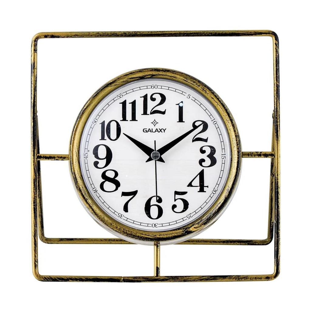 MUYIKA Metallo Decorative Metal Table Clock with Silent Mechanism, 24 Cm, 3 Different Colors, Home Decoration, Table & Desk Clock, Stylish Clock