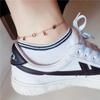 Purple Gold Glossy Flower Love Anklet Summer Sweet Rose Gold Plated Heart Anklet Jewelry