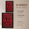 1/2Pcs Vintage Man Cave Tin Sign, What Happens In The Man Cave Stays In The Man Cave, Rust-Proof Durable Funny Metal Wall Plaque
