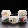 Chinese Tea Set Cups of 5 Pieces, Jade Porcelain Teacups, Espresso Coffee Cup, Ceramic Drinkware, Creative Teaware, Big Size