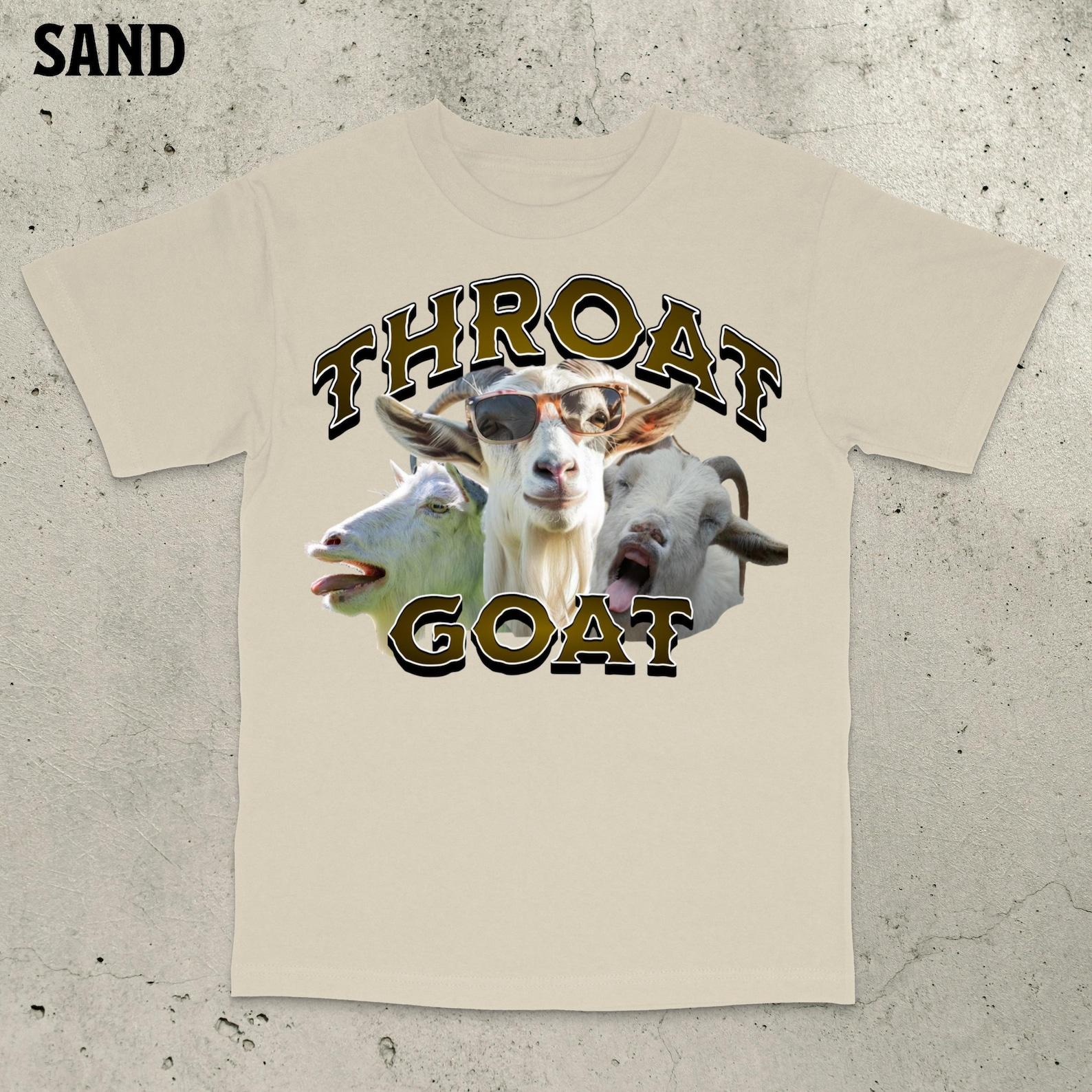 Throat Goat T-Shirt, Offensive Unisex Tee, Inappropriate Funny Gag Gift, Gen Z Meme Tees, Prank Tee, Funny Meme Shirt, Funny Patriotic Shirt L