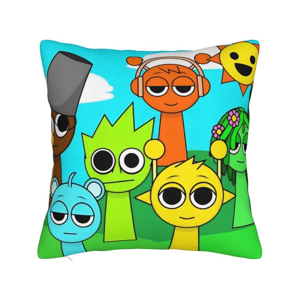 Sprunki Game Square Pillow Cases Cartoon Cushion Cover Fashion Polyester Decor Pillowcover for Car 45x45cm