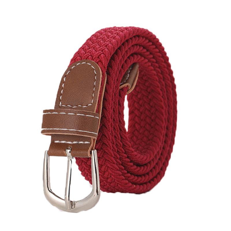 1Pc U Shape Buckle Elastic 100x2.5CM Unisex Belts Mens/Women Canvas Webbing Braided Imitation Leather