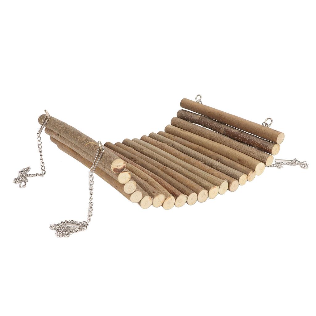 Hamster Wooden Swing Natural Large Space Climbing Playing Hamster Swing Hammock with Hanging Chain