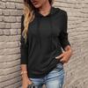 Camiseta de Moletom Casual de Cor Sólida Feminina Manga Longa: Coleção Outono/Inverno 2026