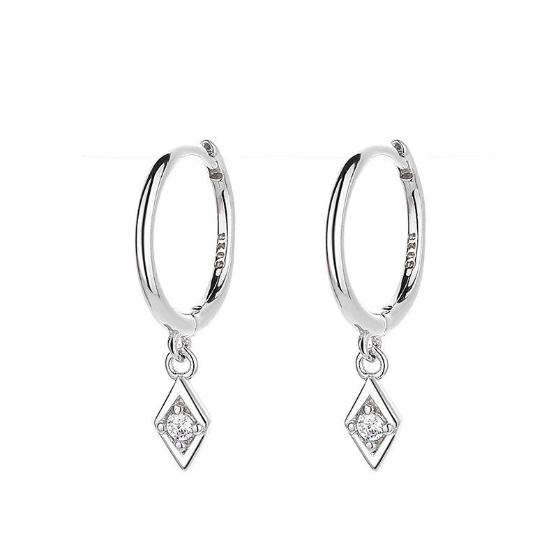 Earrings Femininity High-End Zircon Light Luxury Cross Star And Moon Asymmetric Ear Buckle Jewelry