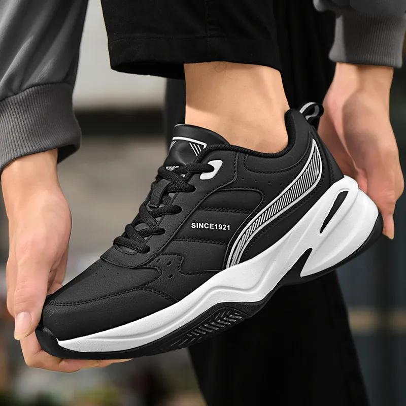 Running Shoes Thick Sole Versatile Clunky Sneaker for Men Trend Mesh Lace Up Breathable Casual Sports Shoes Increased Soft Soles