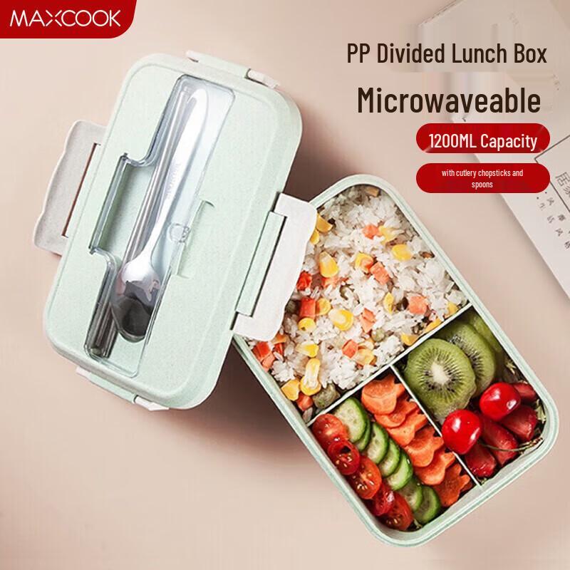 

MeiChu Wheat Straw Divided Lunch Box with Cutlery