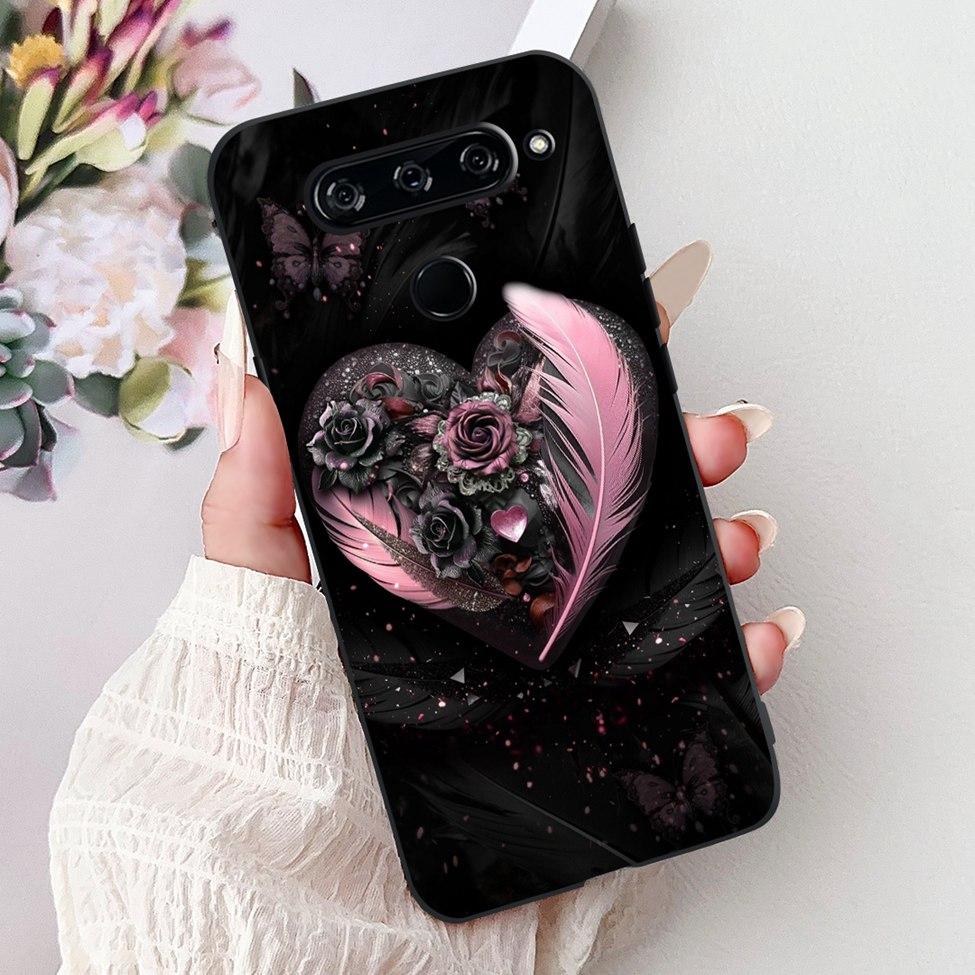 Funda For LG V40 ThinQ Case Cover Silicone Luxury Fashion Cute Cat Cool Shockproof Bumper Casing For LG V405 LM-V405 LM-V409N
