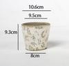 Retro Blue & White Distressed Ceramic Succulent Pot – Simple Decorative Vase for Green Plants & Flowers