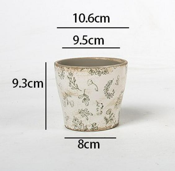 Retro Blue & White Distressed Ceramic Succulent Pot – Simple Decorative Vase for Green Plants & Flowers