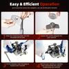 24Pcs Disc Brake Caliper Piston Compressor Rewind Tool Set with 18 Adapters, Dual Handed Thrust Bolts, Retainer Plates and Glove