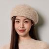 Kaschmir Baskenmütze Damen Herbst Winter Warme Strickmütze Malermütze