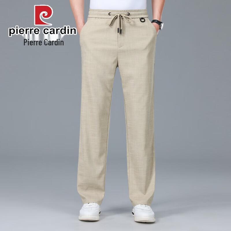 Pierre Cardin Men's Ice Silk Linen Blend Straight Trousers