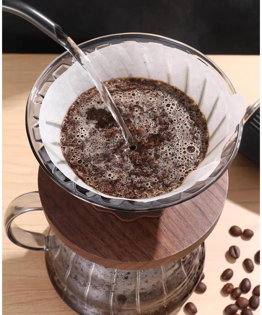 Vitalux Coffee Filters, 1-2 Cups, Pack of 50, Cotton Blend, Reduces Paper Odor and Fine Powder, White, Camping, Outdoor, Gift, Anniversary,