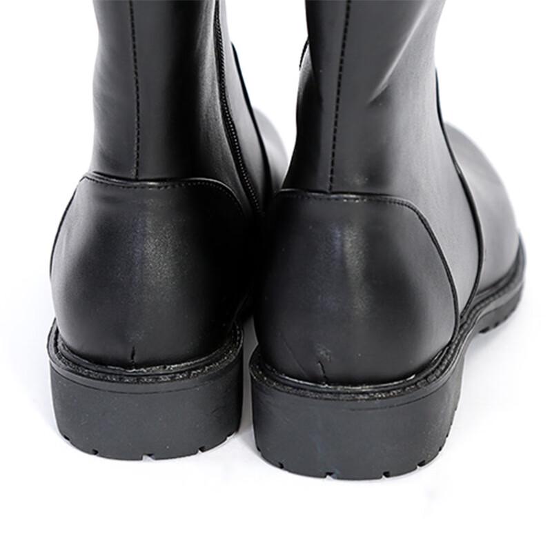 Botas de charol de caña alta unisex para desfile
