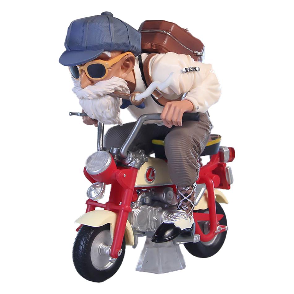 Dragon Ball Z 13cm Anime Figure Son Goku Master Roshi Locomotives PVC Action Kame Sennin Motorcycle Toys for Children Collector