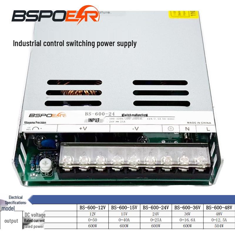 600W 24V 25A Industrial Switching Power Supply, High-Power AC To DC Converter BS-600-24