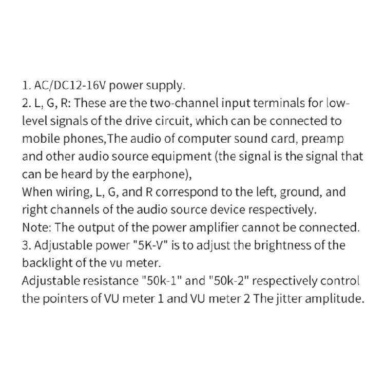 VU-Meter Header Stereo Audio-DB Level Header Power Amplifier-Level Meter Ammeter