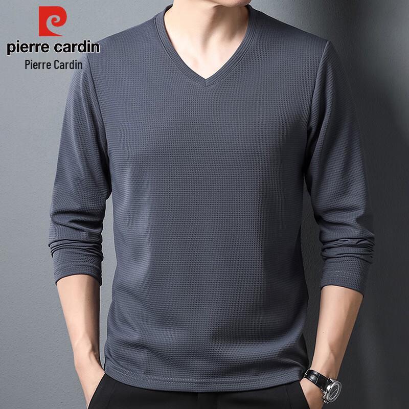 

Pierre Cardin Men s V-Neck Waffle Knit Long Sleeve T-Shirt XL