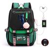 Zaino capiente con tracolla; set astuccio a tre pezzi per studenti