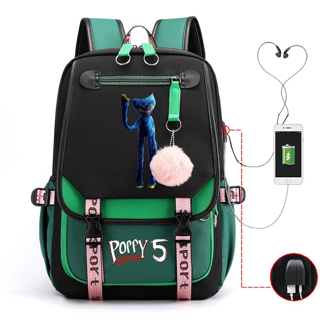 Zaino capiente con tracolla; set astuccio a tre pezzi per studenti