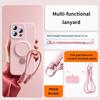 Magsafe Magnetic Bracket Liquid Silicone Phone Case For IPhone 13 14 15 16 17 Pro Max With Hanging Rope Anti fall Protective Cover