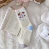 Female Autumn and Winter Thickened Warm Lovely Pink Moon Floor Sleep Tube Cotton Socks