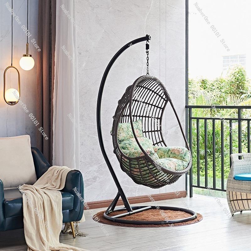 Outdoor Hanging Rattan Swing Chair,Indoor and Outdoor Cradle Basket,Comfortable Hanging Chair for Balcony,Stylish