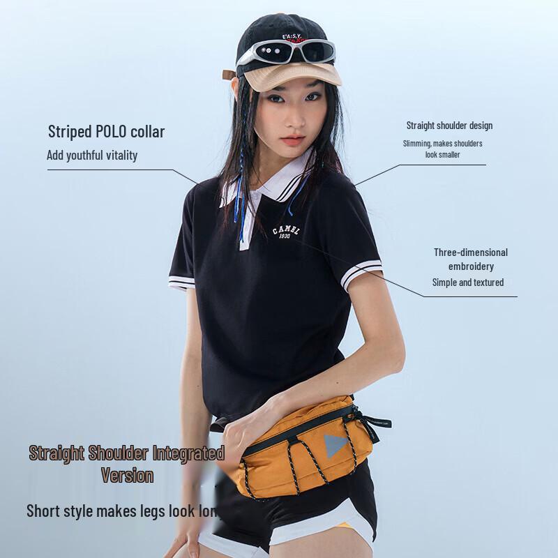 Camel Women's Moisture-Wicking Quick-Dry Polo T-Shirt