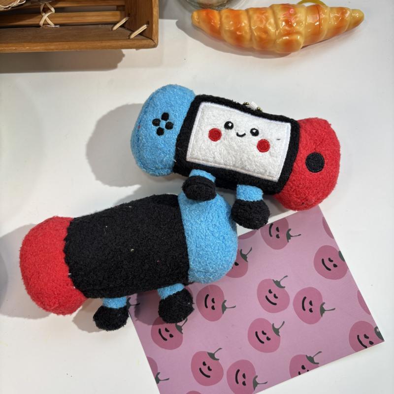 Game Consoles Plush Toy Keychain Cartoon Soft Stuffed Doll Pendant Car Key Ring Backpack Bag Decor Kid Gift