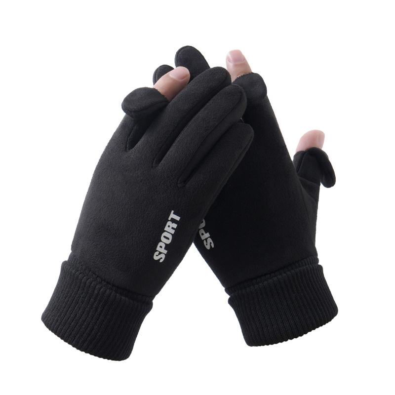 Autumn and winter gloves riding driving fleece warm non-slip touch screen