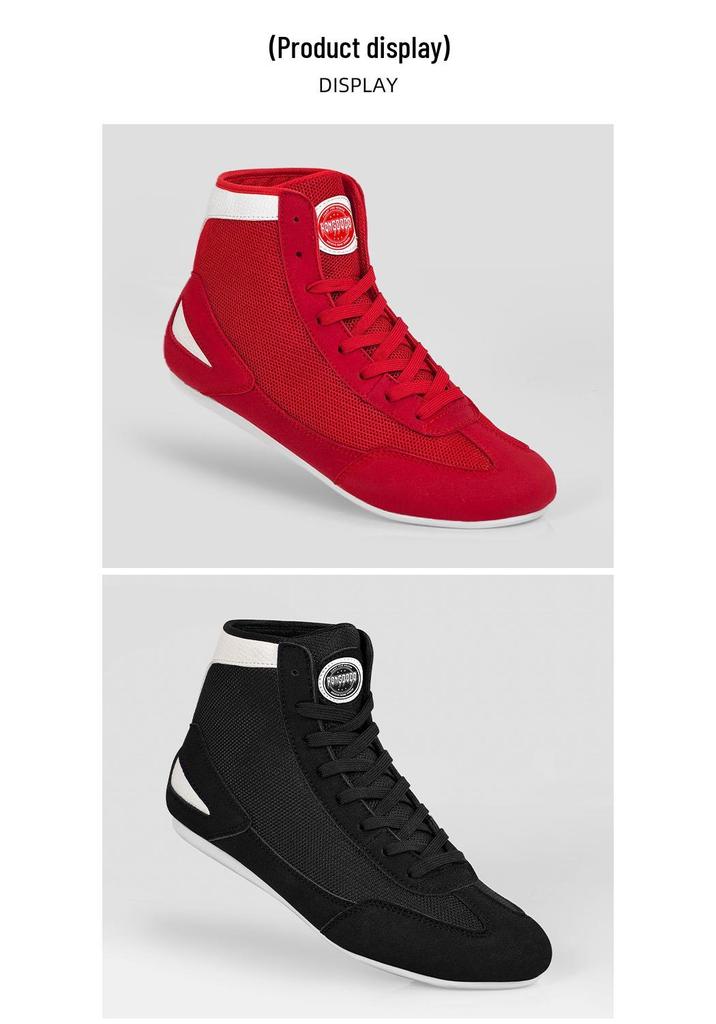 High-Top Martial Arts Combat Shoes for Men, Women, and Children - Ideal for Boxing, Sanda, Wrestling, and Training