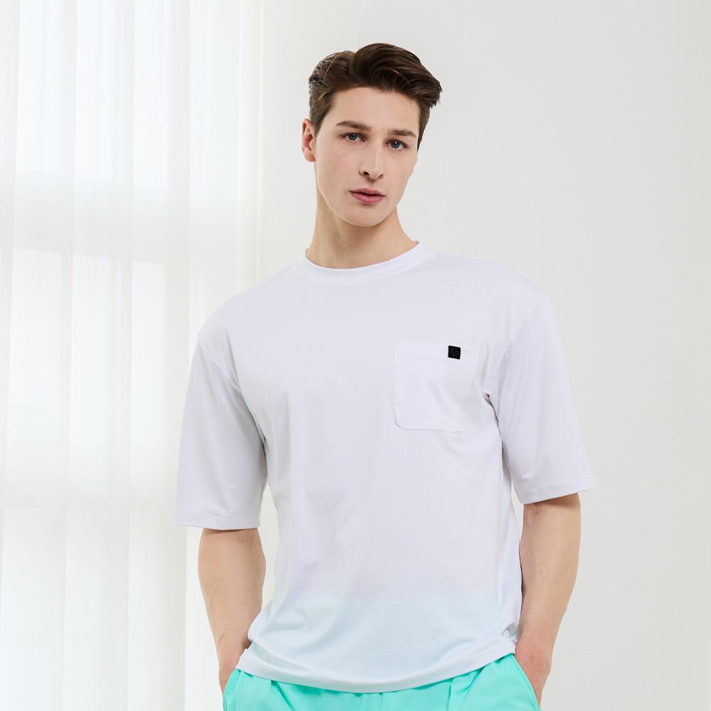 Beijigelleu Unisex Loose Fit Short Sleeve Rash Guard White Bem-X916H