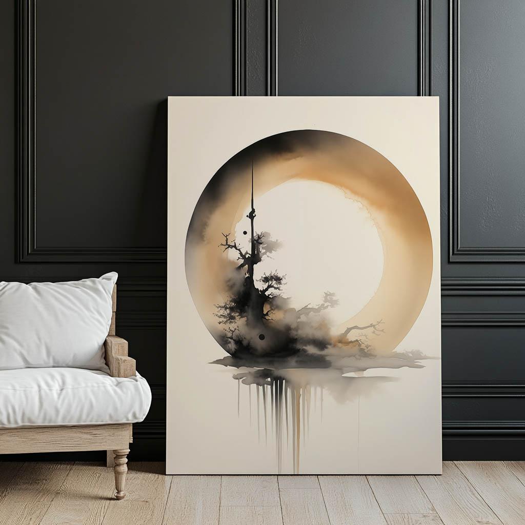 Koło Zen Koło Zen, 50X70 Cm, Bez Ramy, Płótno Premium Na Blejtramie