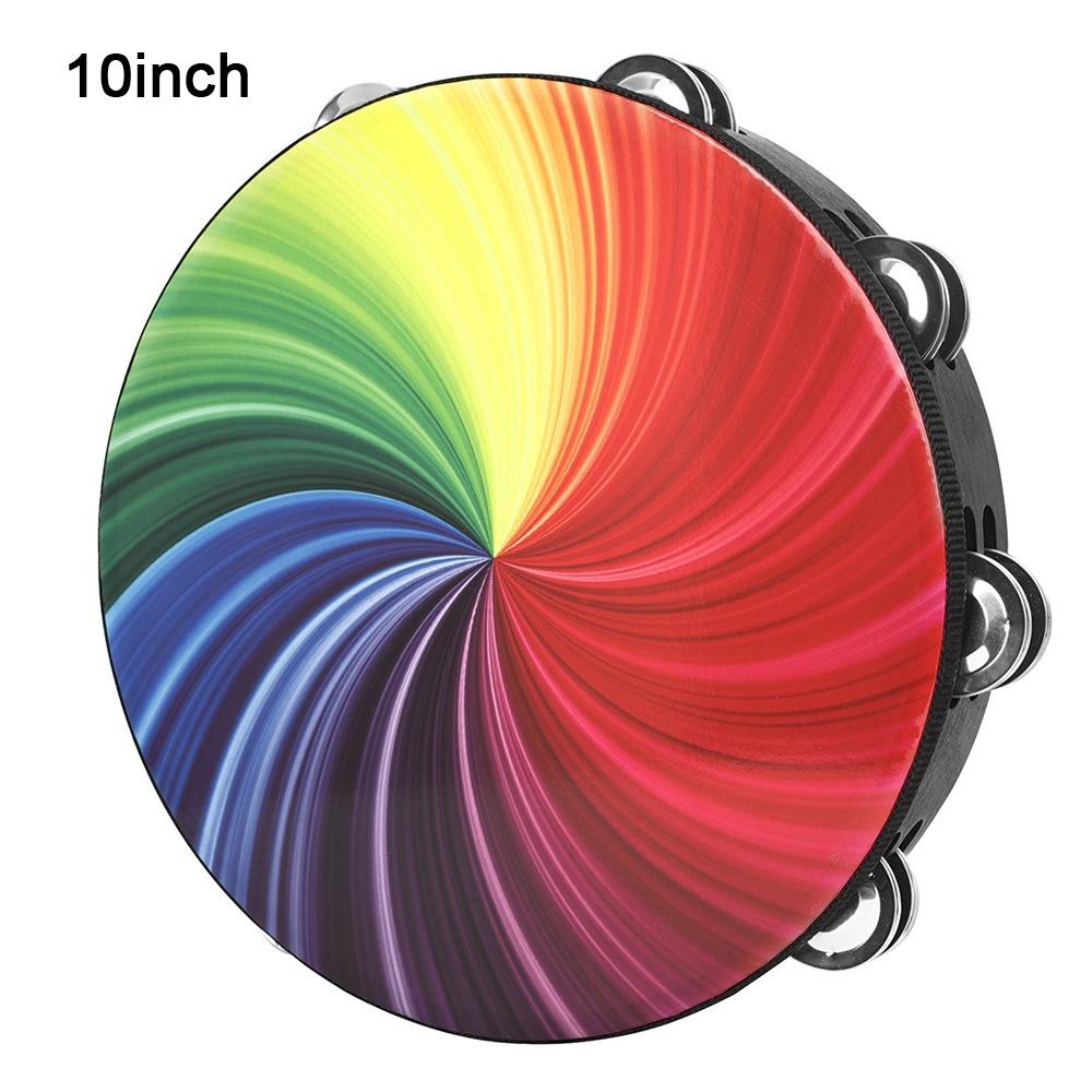 Dazzling Colour Hand Drum Double Row Jingles Kids Drum Musical Instrument Toy  Create