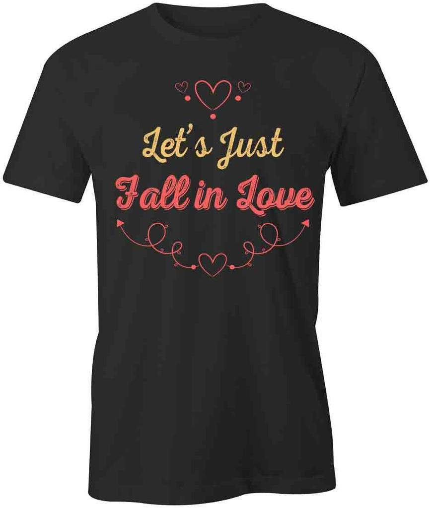 Fall In Love TShirt Tee Printed Graphic T-Shirt Gift CLOTHING HEART S1BSA871