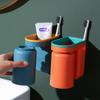 No-punch Light Luxury Mouthwash Cup Brush Sticker Wall Bathroom Couple Toothbrush Shelf