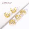 18K Gold Plated Brass Flower Bead Cap Large Star Shape Beads Caps for Beads DIY Beading Jewelry Making Supplies Wholesale