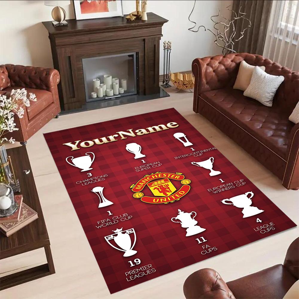 Manchester Personalized Text Floor Rug Office Rug Perfect for Dining Room Entryway Playrooms Study room Antislip Carpet Office home decor