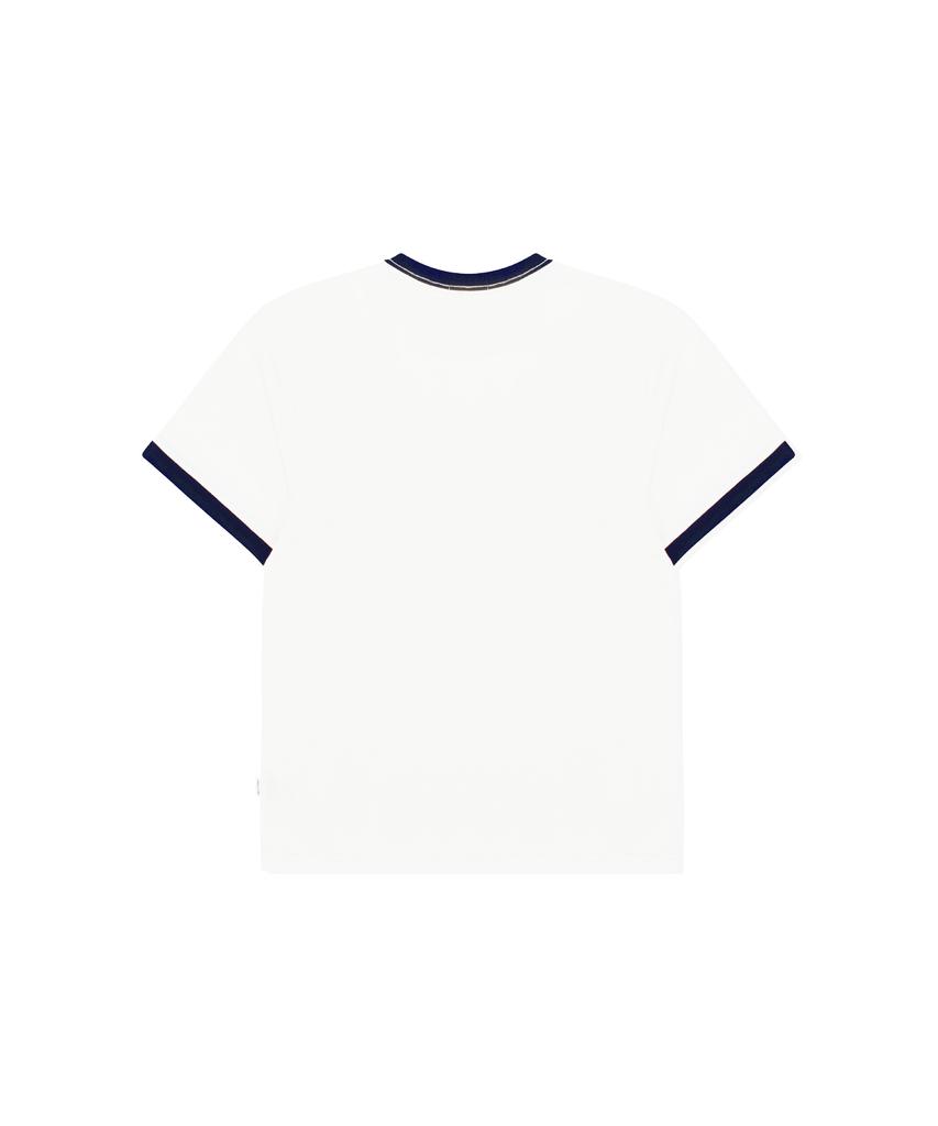 PAGESIISII Strawberry Fondue Print Ringer Short Sleeve T-Shirt Navy