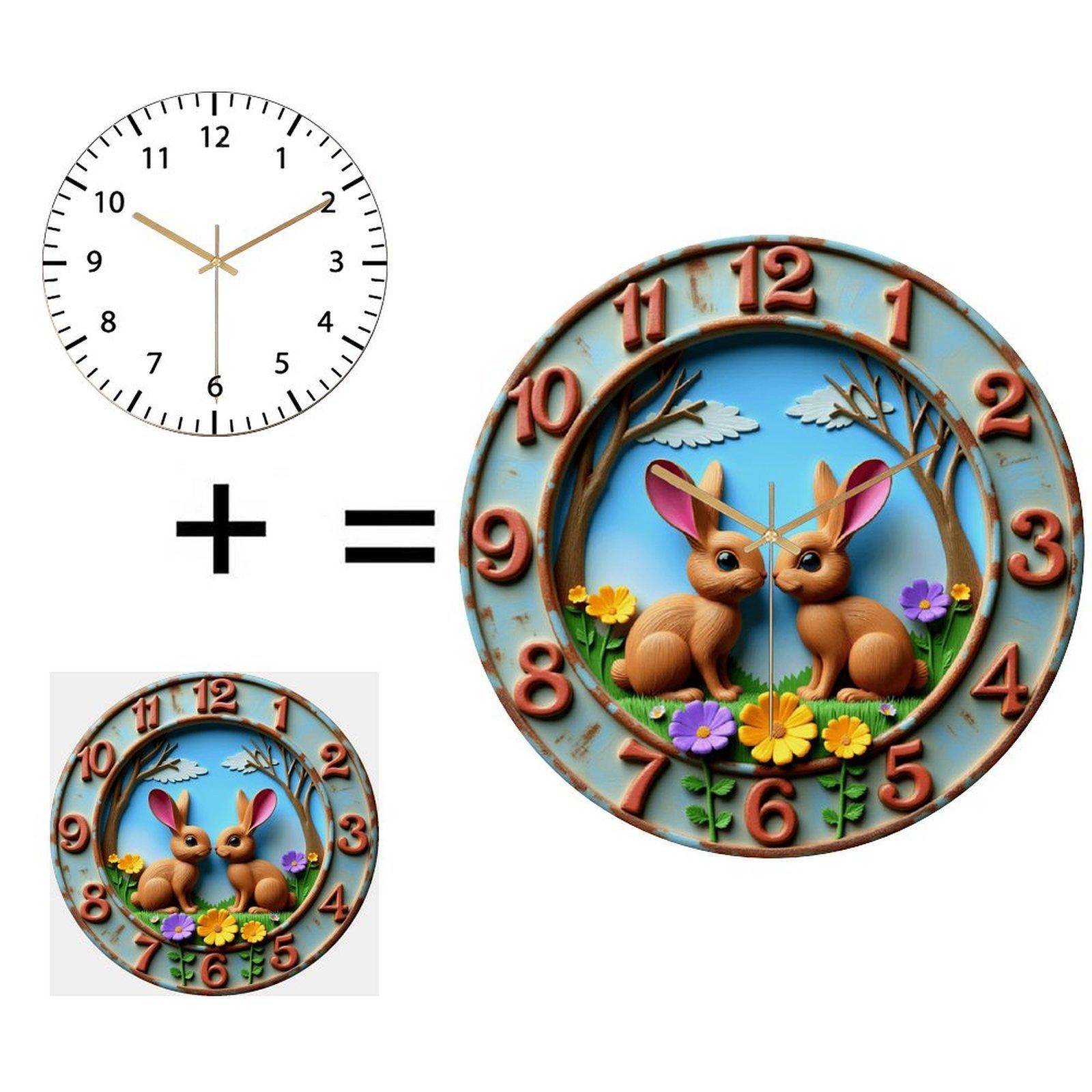 12 Inch Diameter Glass Wall Clock with a Luxurious Satin Brass or Rose Gold Finish (White,12 in(30.48cm))