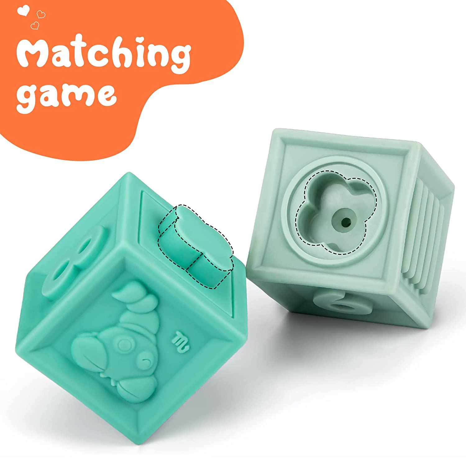 Мягкие штабелируемые блоки для детских сенсорных прорезывателей Монтессори — фото 3