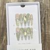 10Pcs Green Crystal Cat Eye Press on Nails Long Almond Fake Nails Shell Print False Nails Glitter Diamond Pearl French Nail Art