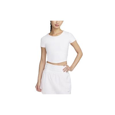 Crop Tops Women's White Crew Neck Moderate FN2805-100